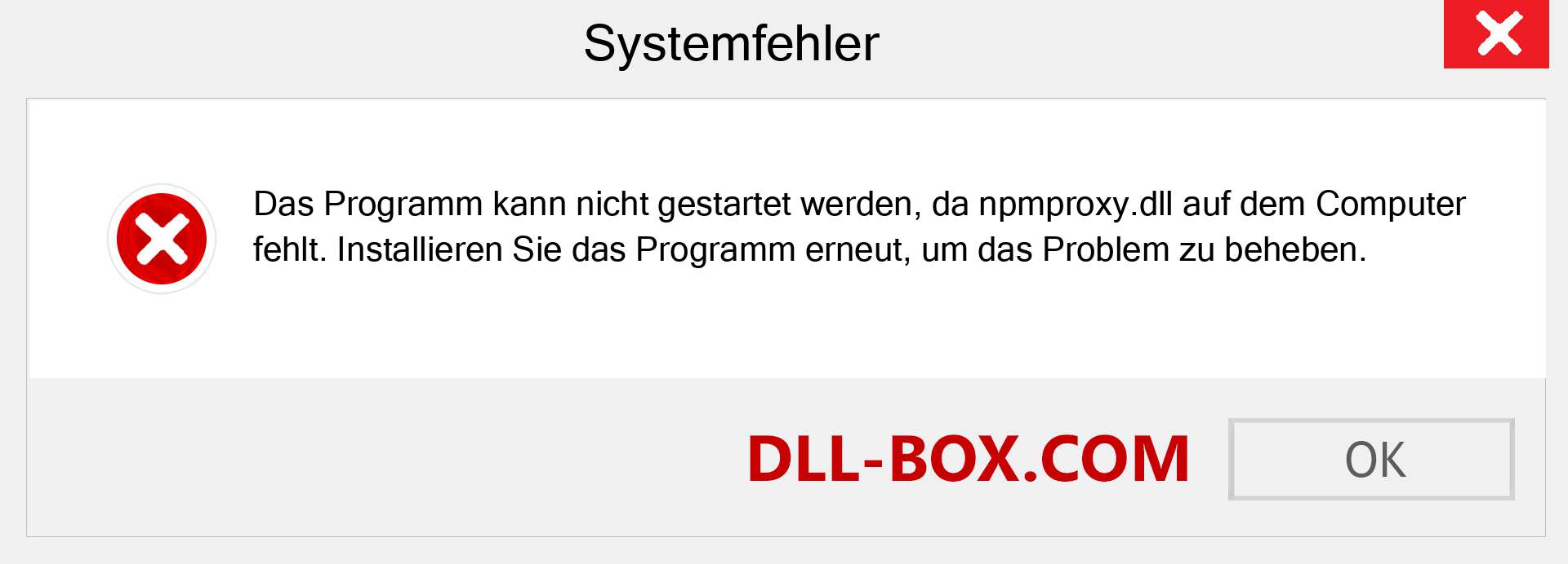 npmproxy.dll-Datei fehlt?. Download für Windows 7, 8, 10 - Fix npmproxy dll Missing Error unter Windows, Fotos, Bildern