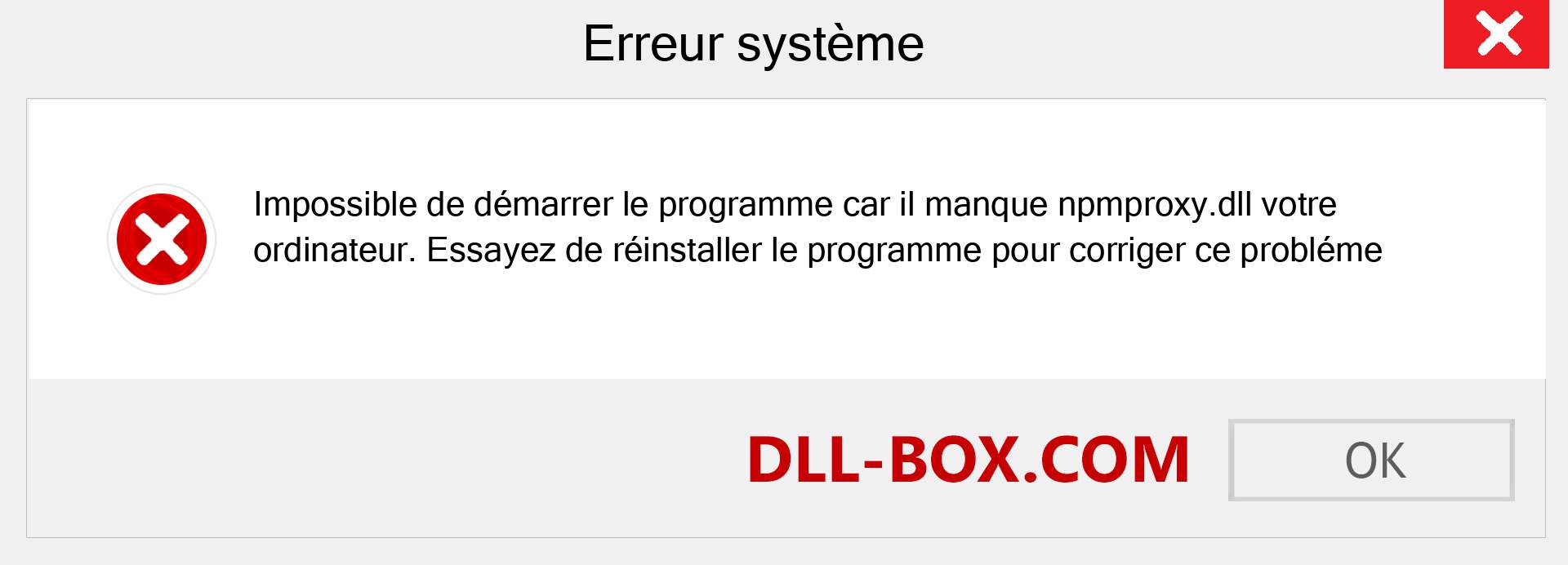 Le fichier npmproxy.dll est manquant ?. Télécharger pour Windows 7, 8, 10 - Correction de l'erreur manquante npmproxy dll sur Windows, photos, images